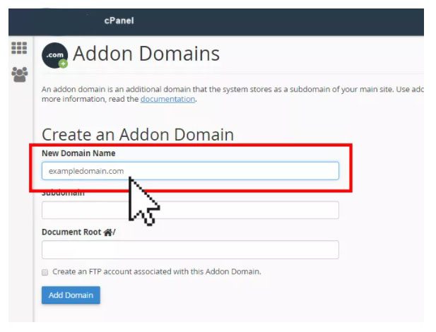 Create an Addon domain