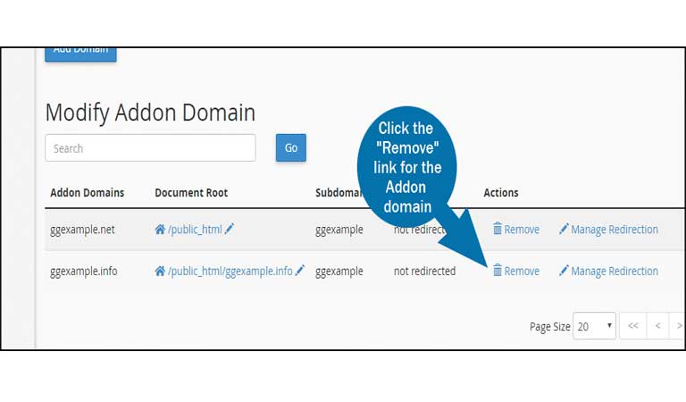 چطور Addon Domain را حذف کنیم؟