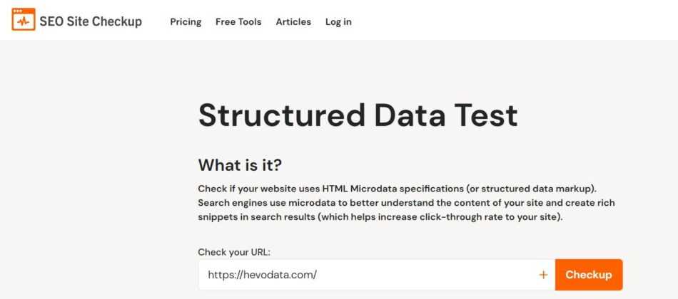 ابزار SEO SiteCheckup’s Microdata Schema Test