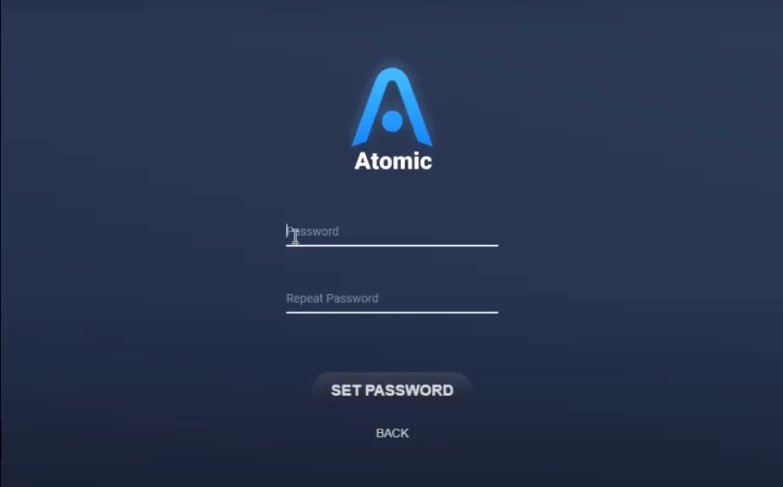 set password in atomic wallet
