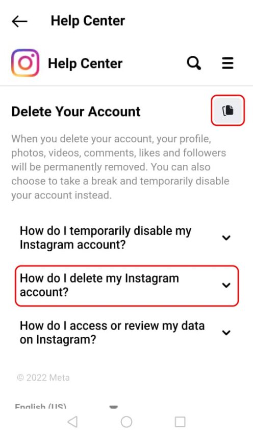 how do i delete my instagram account?