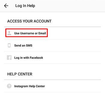 Use Username or Email