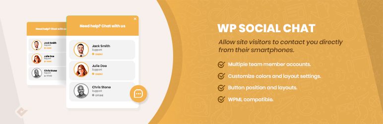 افزونه WP Social Chat