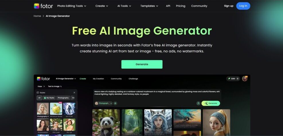 هوش مصنوعی Fotor AI Logo Generator